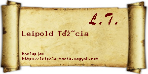 Leipold Tácia névjegykártya